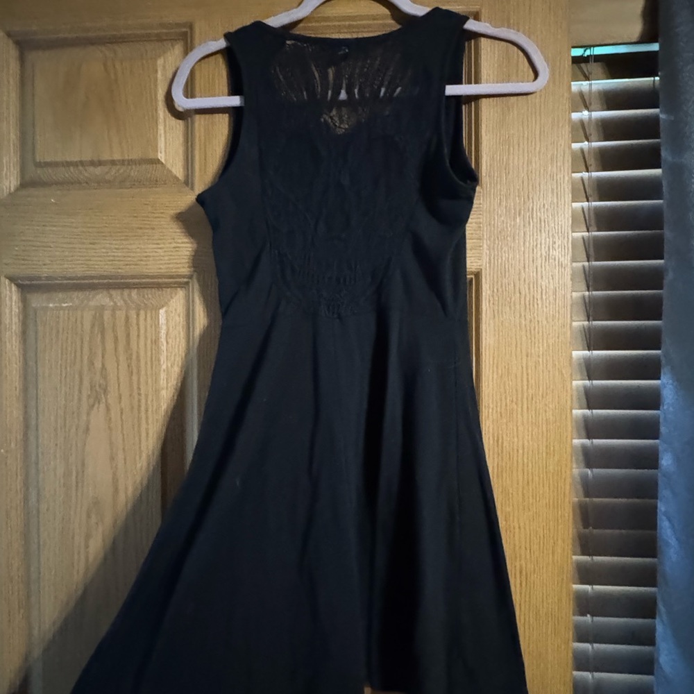 Y2K Midnight Hour skull Black Lace-Back Scoop Neck Tee